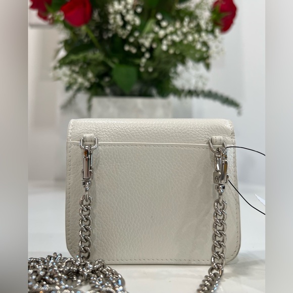 Balenciaga Cash Mini Wallet on Chain in white grained calfskin - Picture 2 of 12